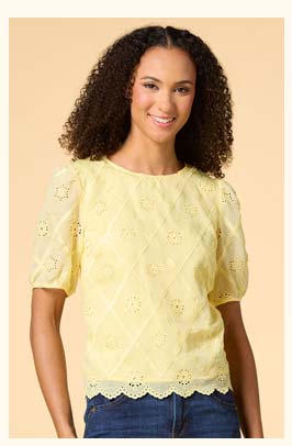 Shop Something Sunny Embroidered Top