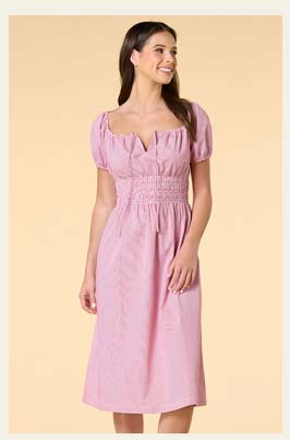 Shop Striped Dream Cotton Midi Dress