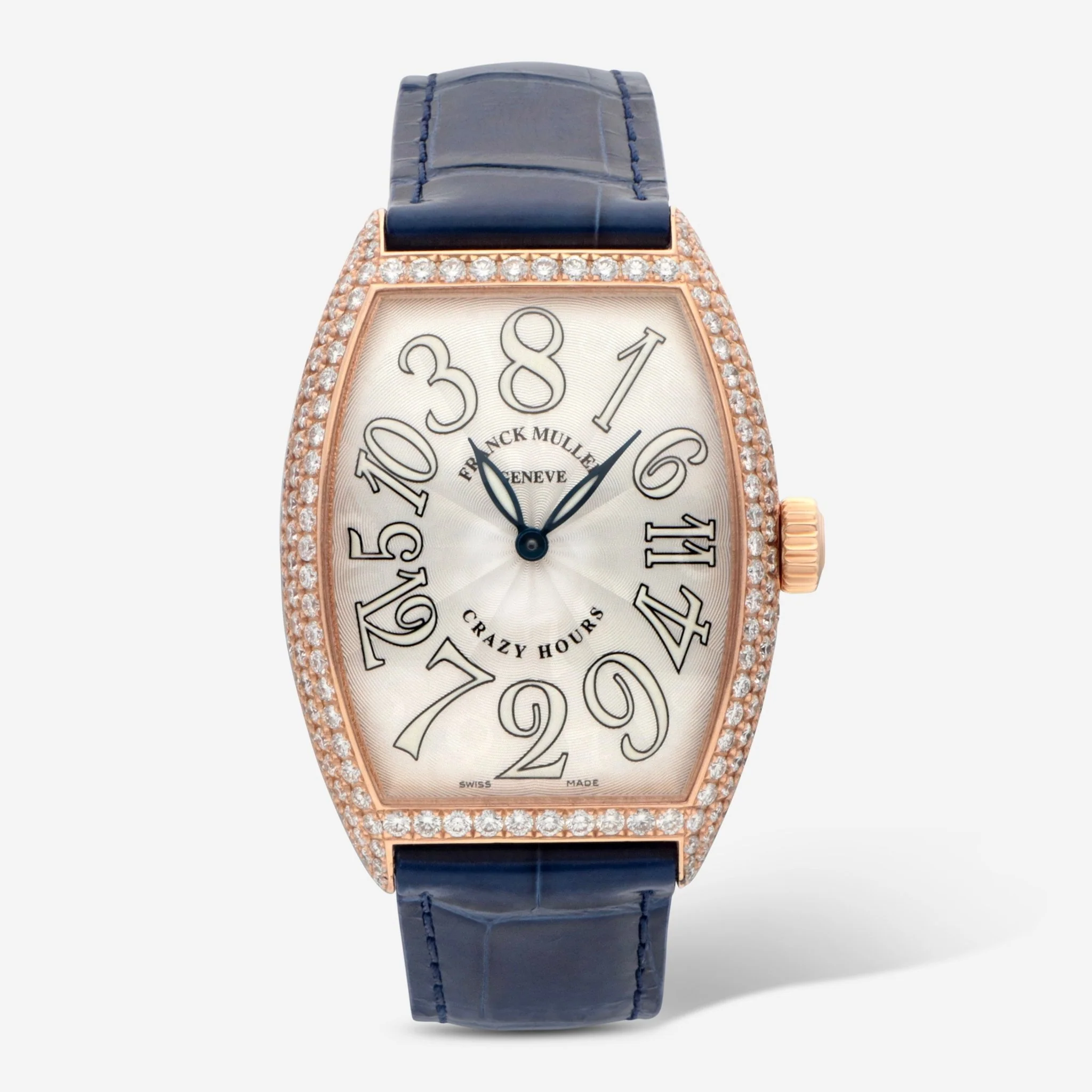 Franck Muller Crazy Hours 18K Rose Gold Diamond Automatic Unisex Watch 7851CHD