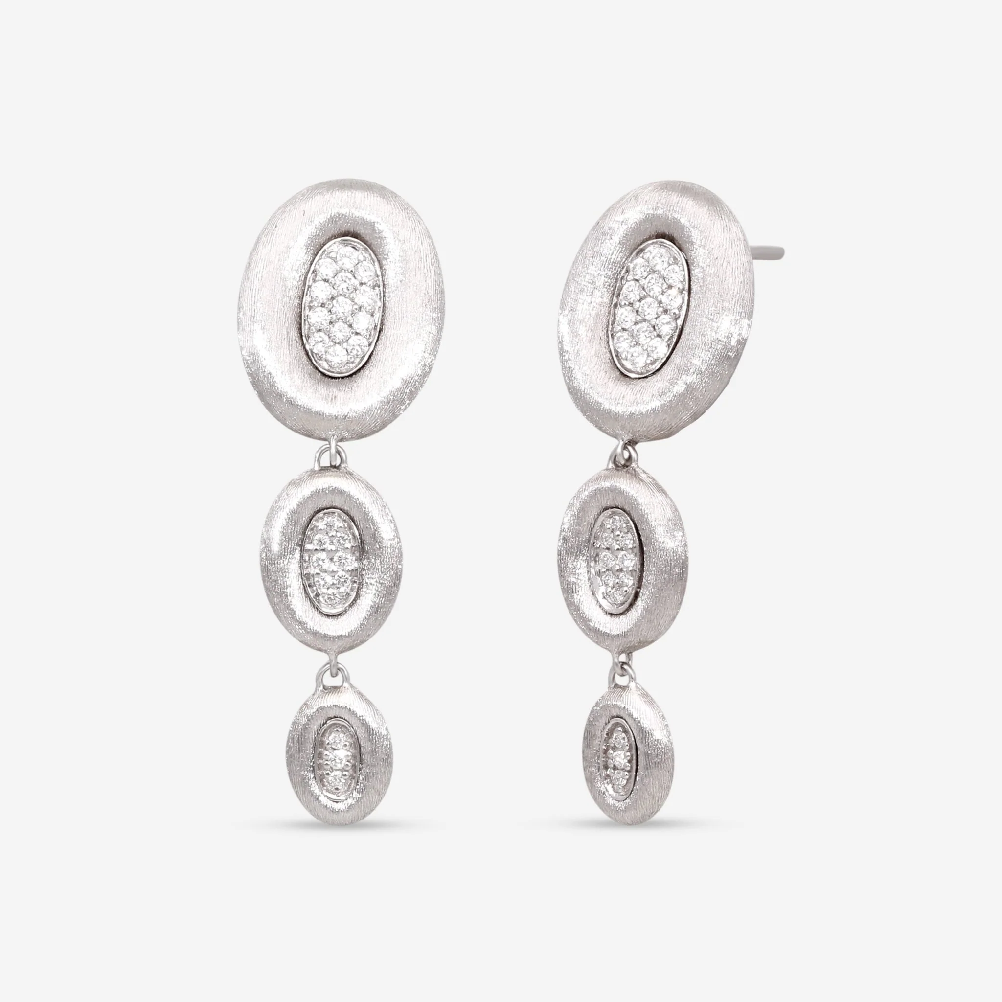 Nanis Olga 18K White Gold Diamond Drop Earrings OS1-503