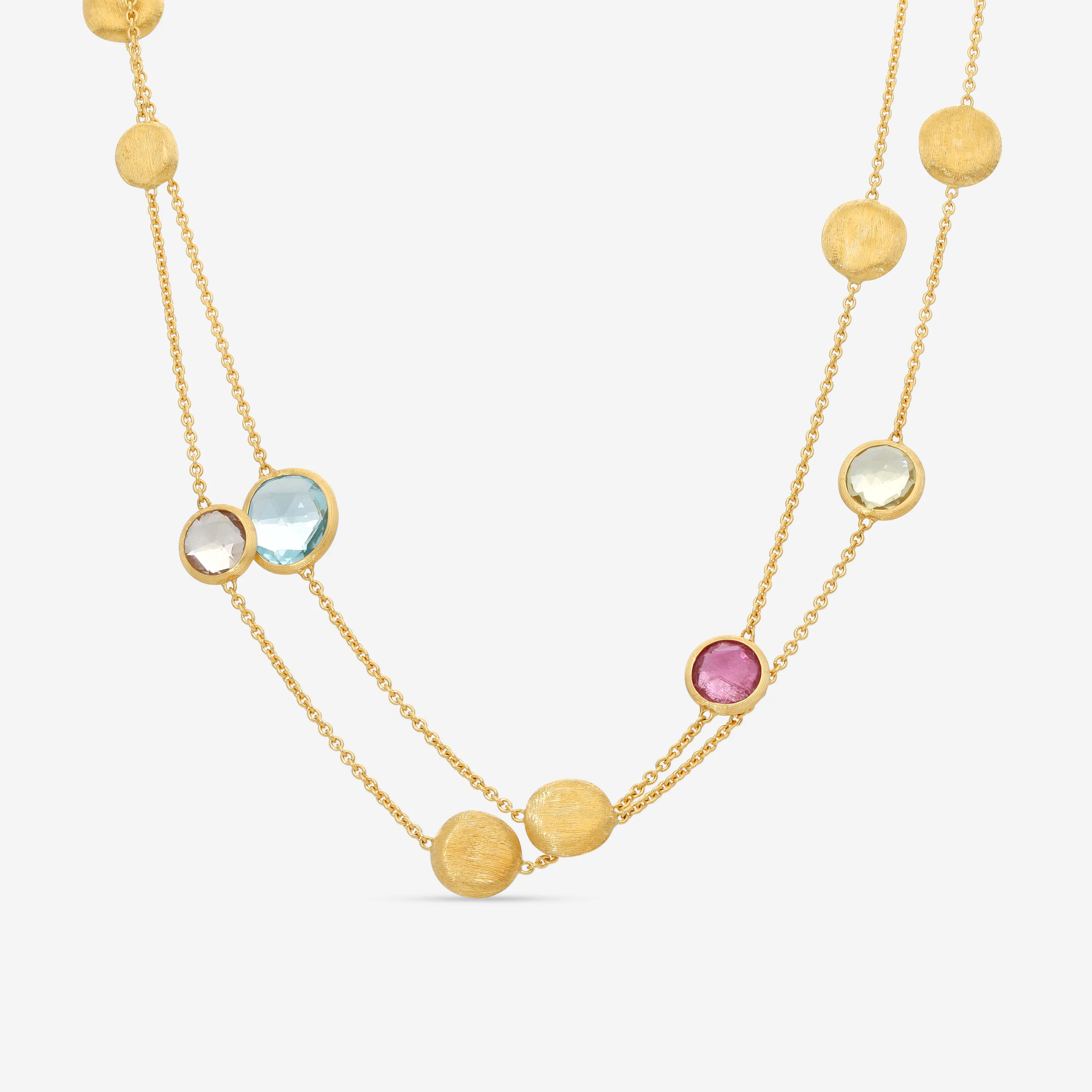 Marco Bicego Jaipur 18K Yellow Gold Mixed Stones Station Necklace CB1238_MIX01_Y_02