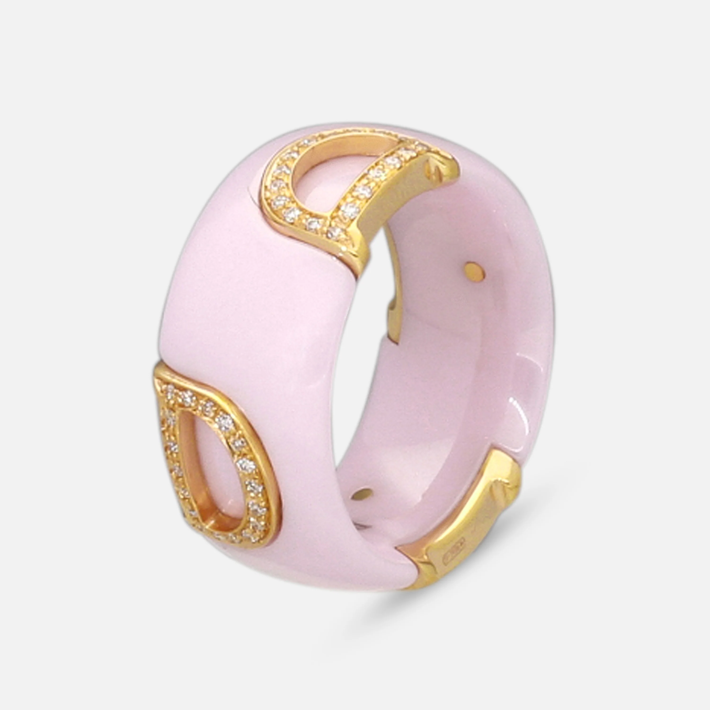 Damiani 18K Gold & Ceramic Diamond Band Ring 20082257