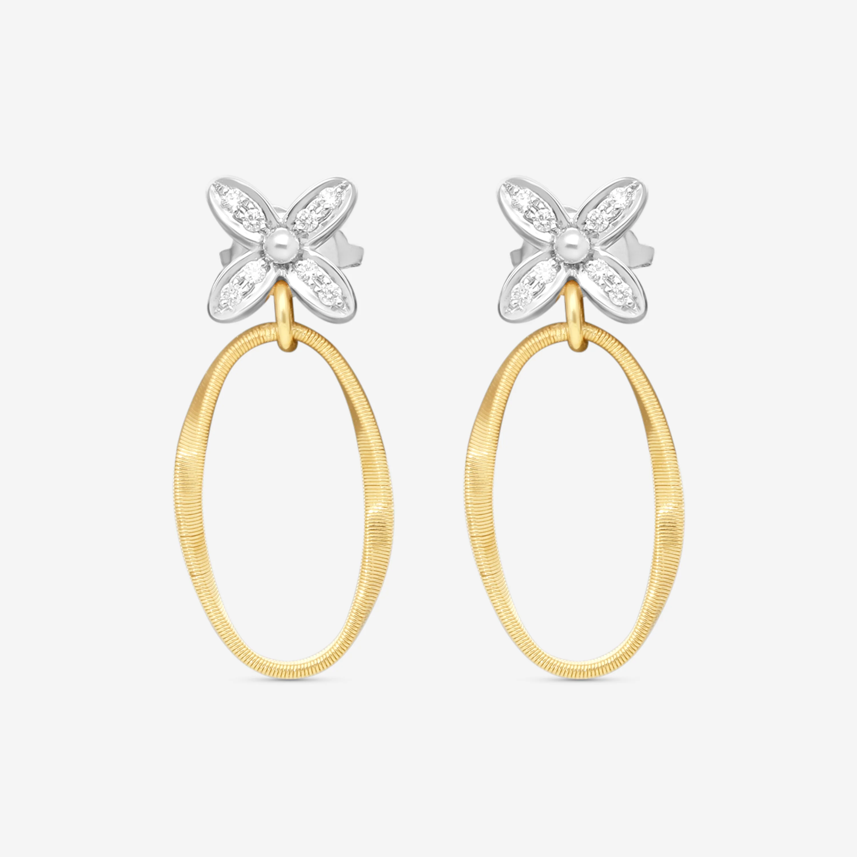 Marco Bicego Marrakech Onde 18K Yellow & White Gold Drop Earrings OG394_B3_YW_M5