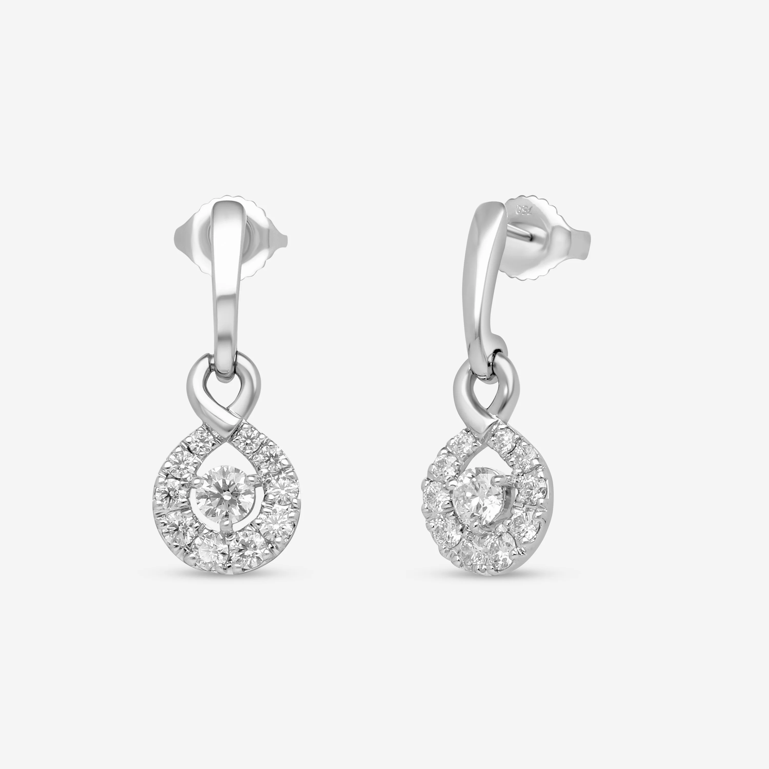 Image of Hearts On Fire Optima 18K White Gold Diamond Drop Earrings HFEDOPD00908W