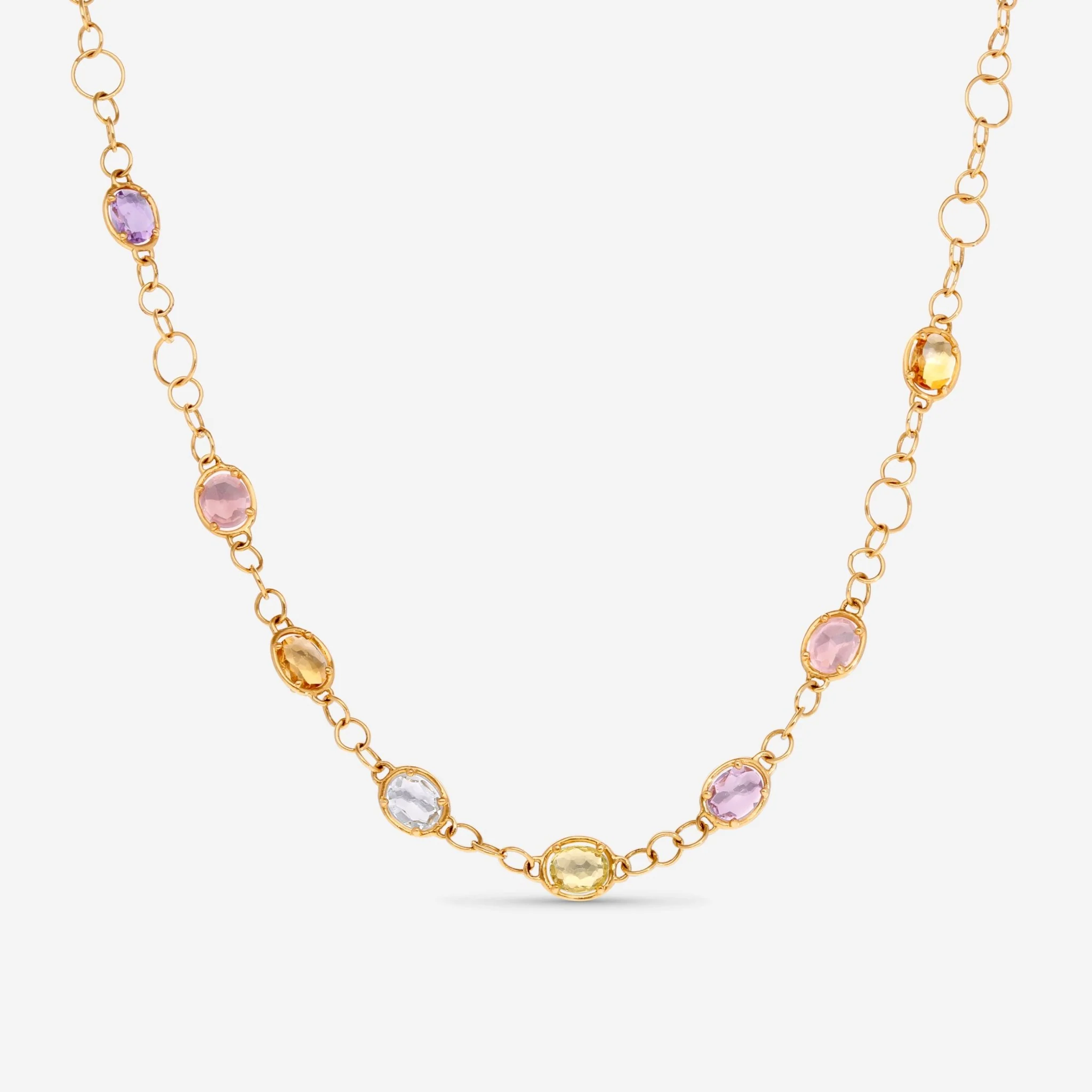 Image of Nanis 18K Yellow Gold Multistone Necklace CN32-565