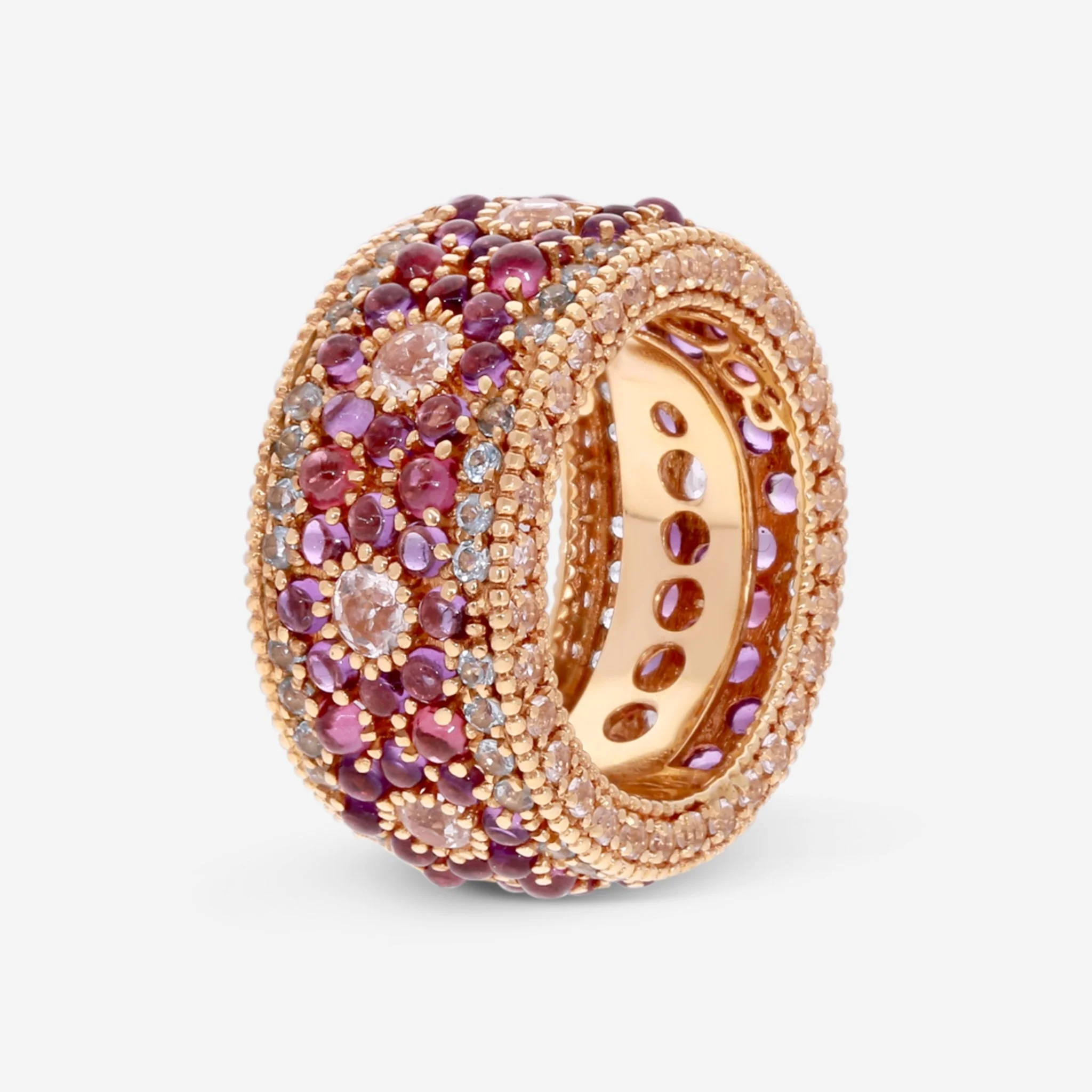 Image of Nanis 18K Yellow Gold Multi-stone Band Ring Sz. 7.75  AH10-560