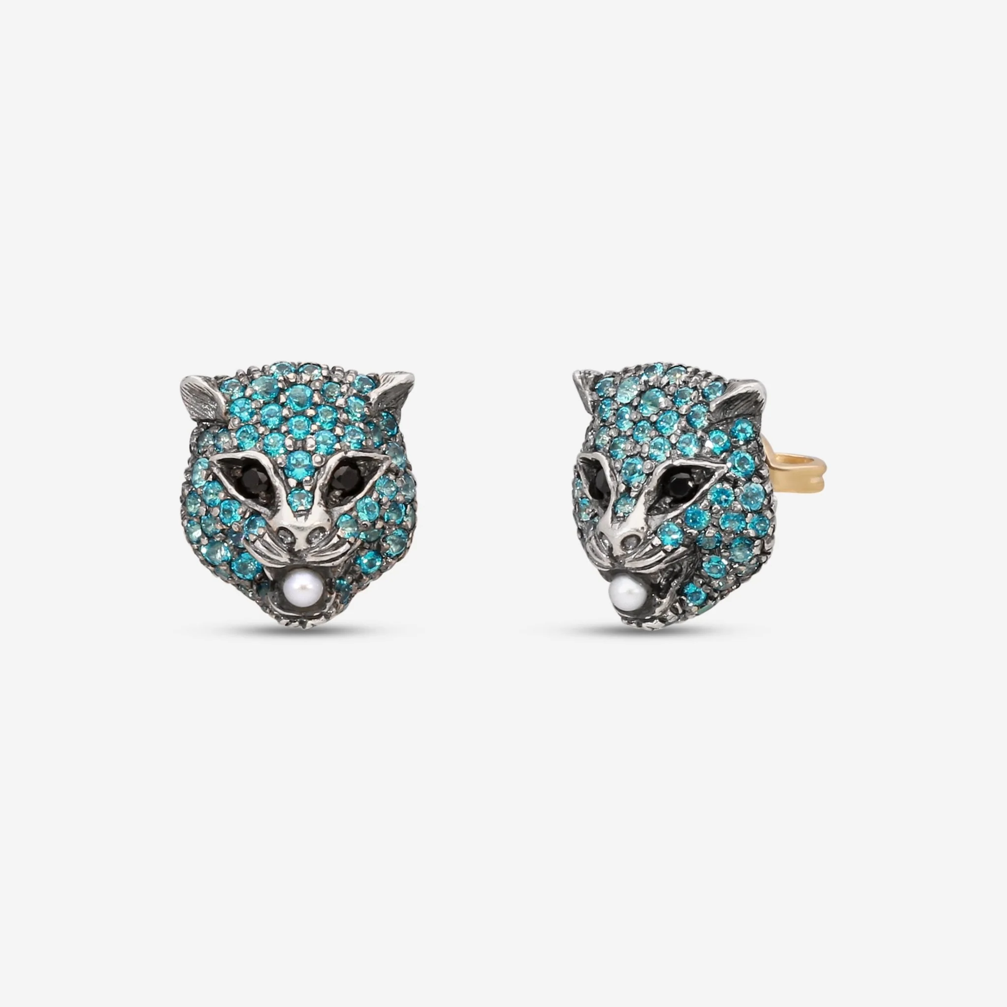 Image of Gucci Le Marche des Merveilles 18K Yellow Gold & Sterling Silver Multistone Stud Earrings YBD459196004
