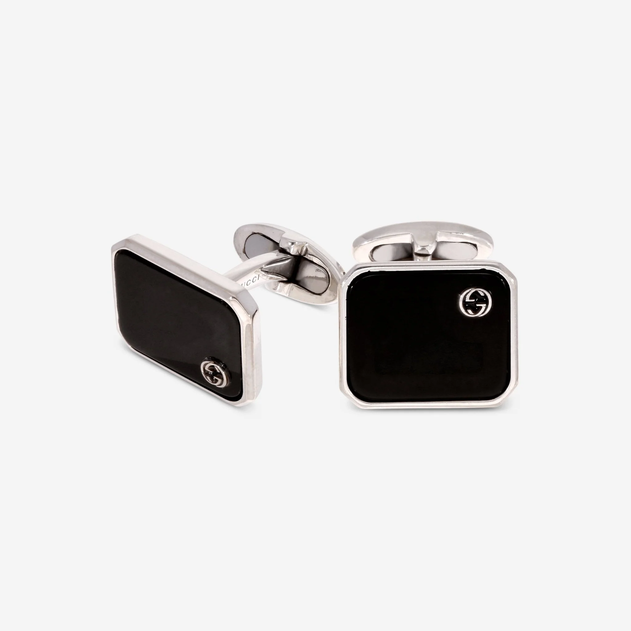 Image of Gucci Sterling Silver Gemstone Cufflinks YBE434491001