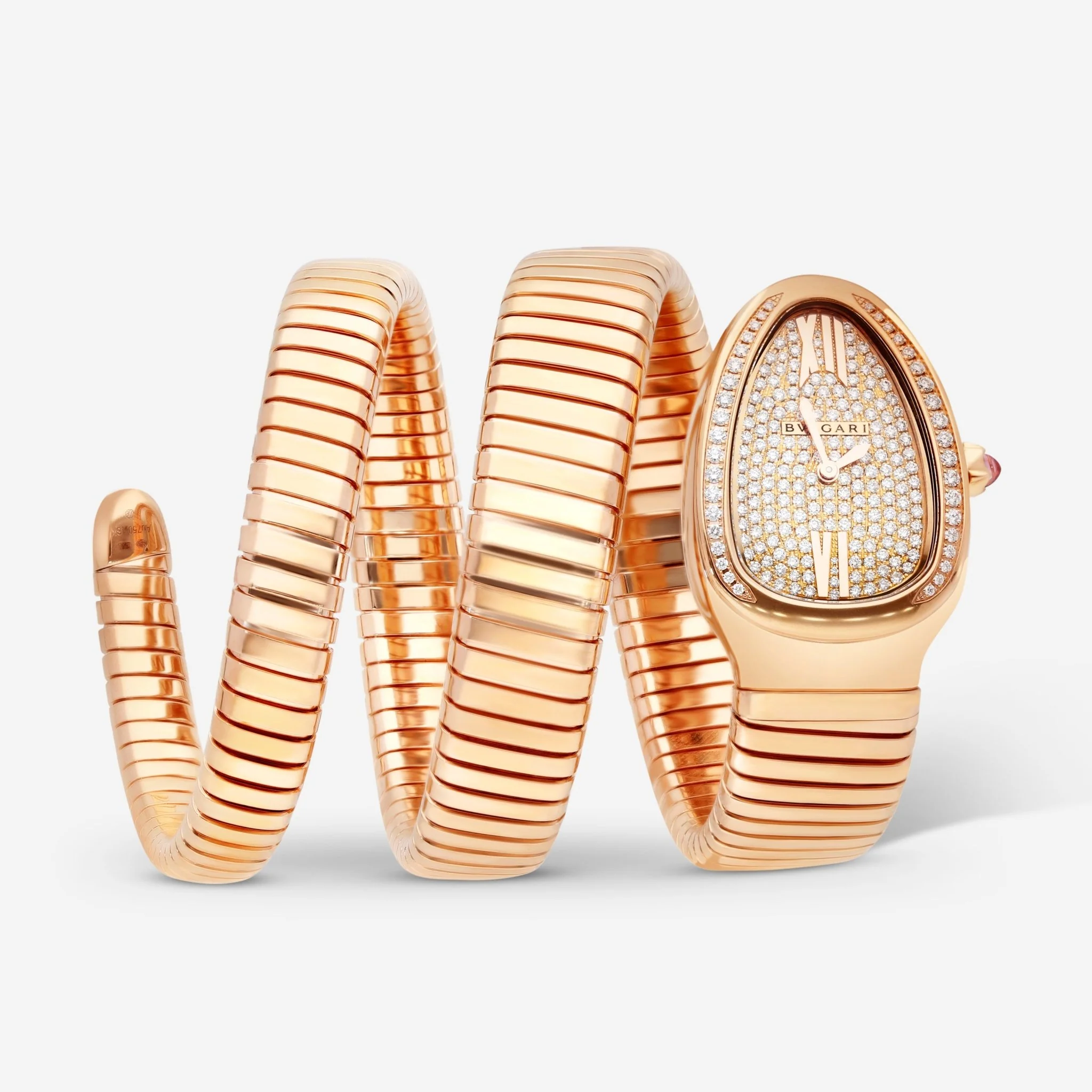 Image of Bulgari Serpenti Tubogas 18k Rose Gold 35mm Quartz Ladies Watch 101956