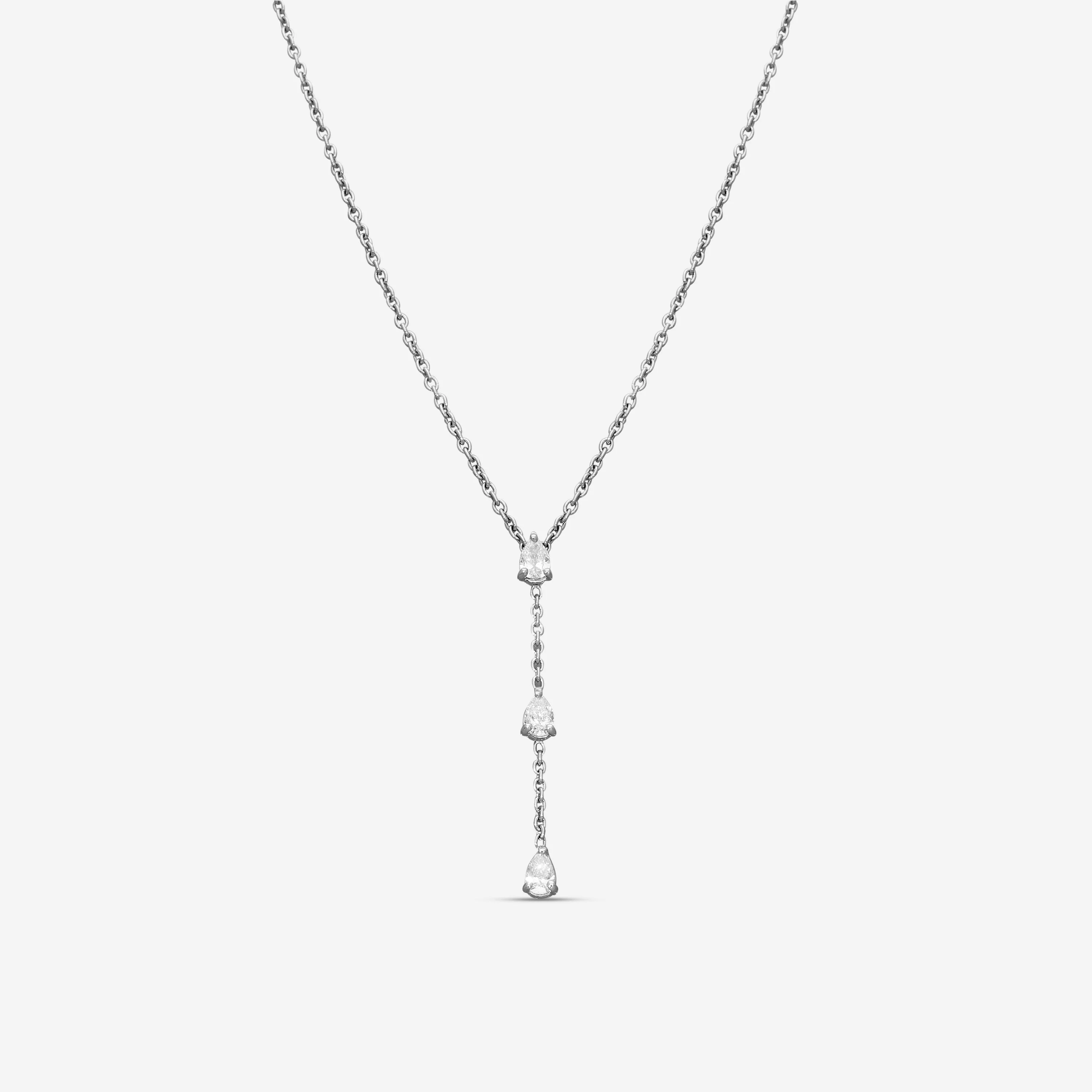 Image of Roberto Coin 18K White Gold Diamond Lariat Necklace