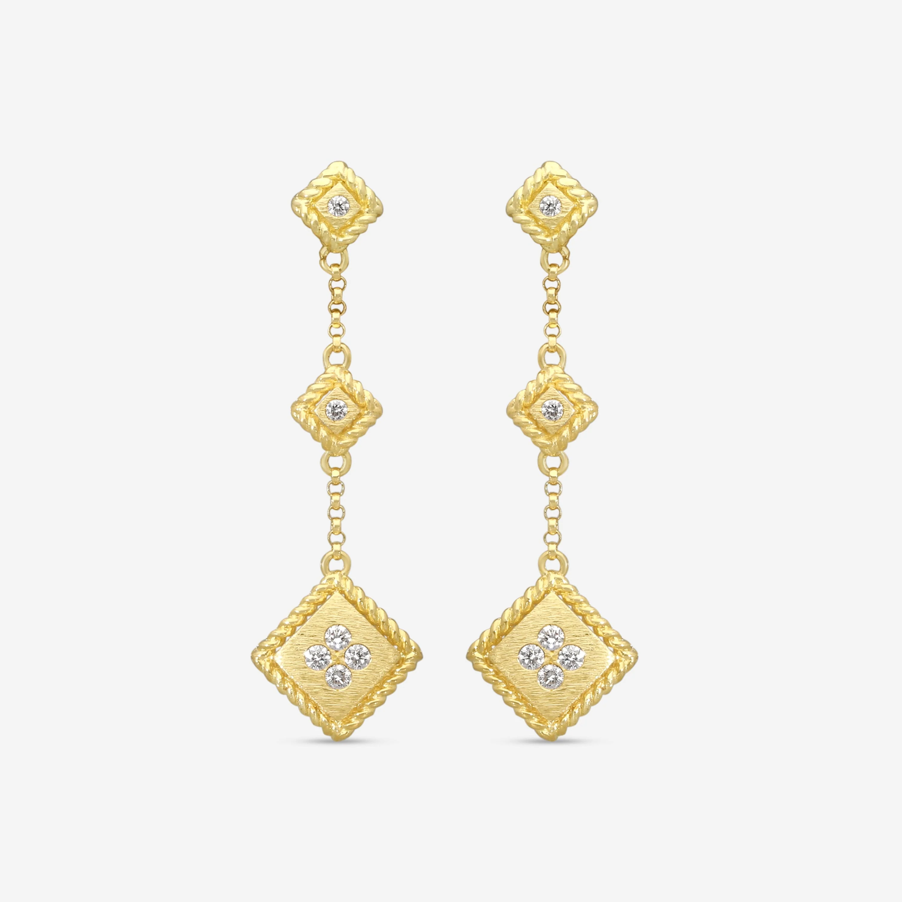 Image of Roberto Coin 18K Yellow Gold Diamond Drop Earrings