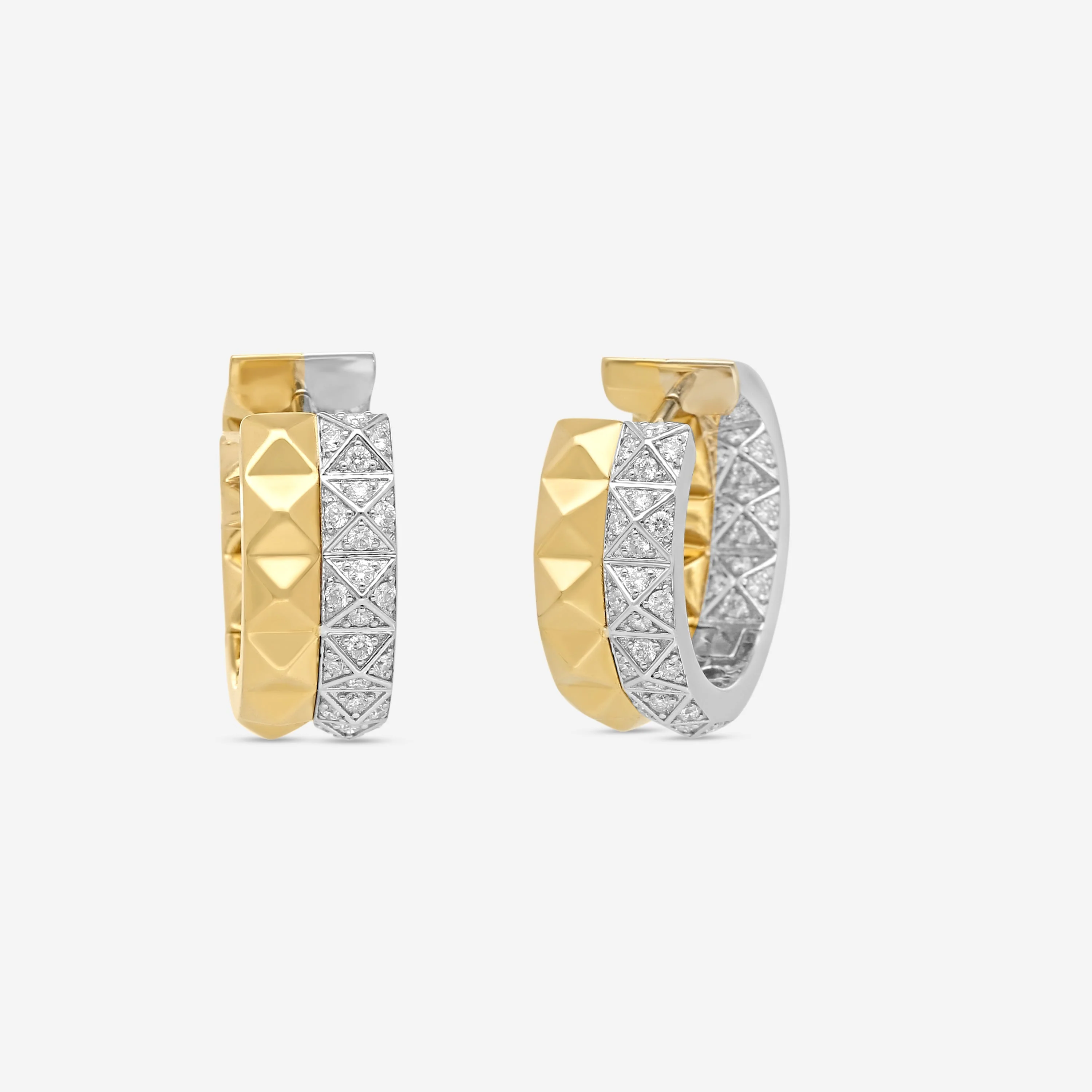 Image of Roberto Coin Obelisco 18K Yellow & White Gold Diamond Earrings