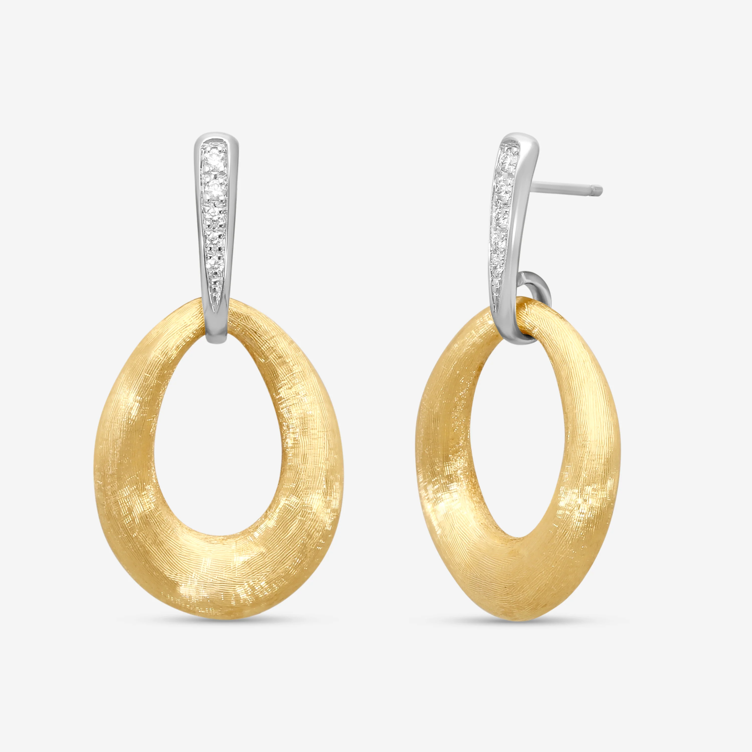 Image of Marco Bicego Lucia 18K Yellow & White Gold Diamond Drop Earrings