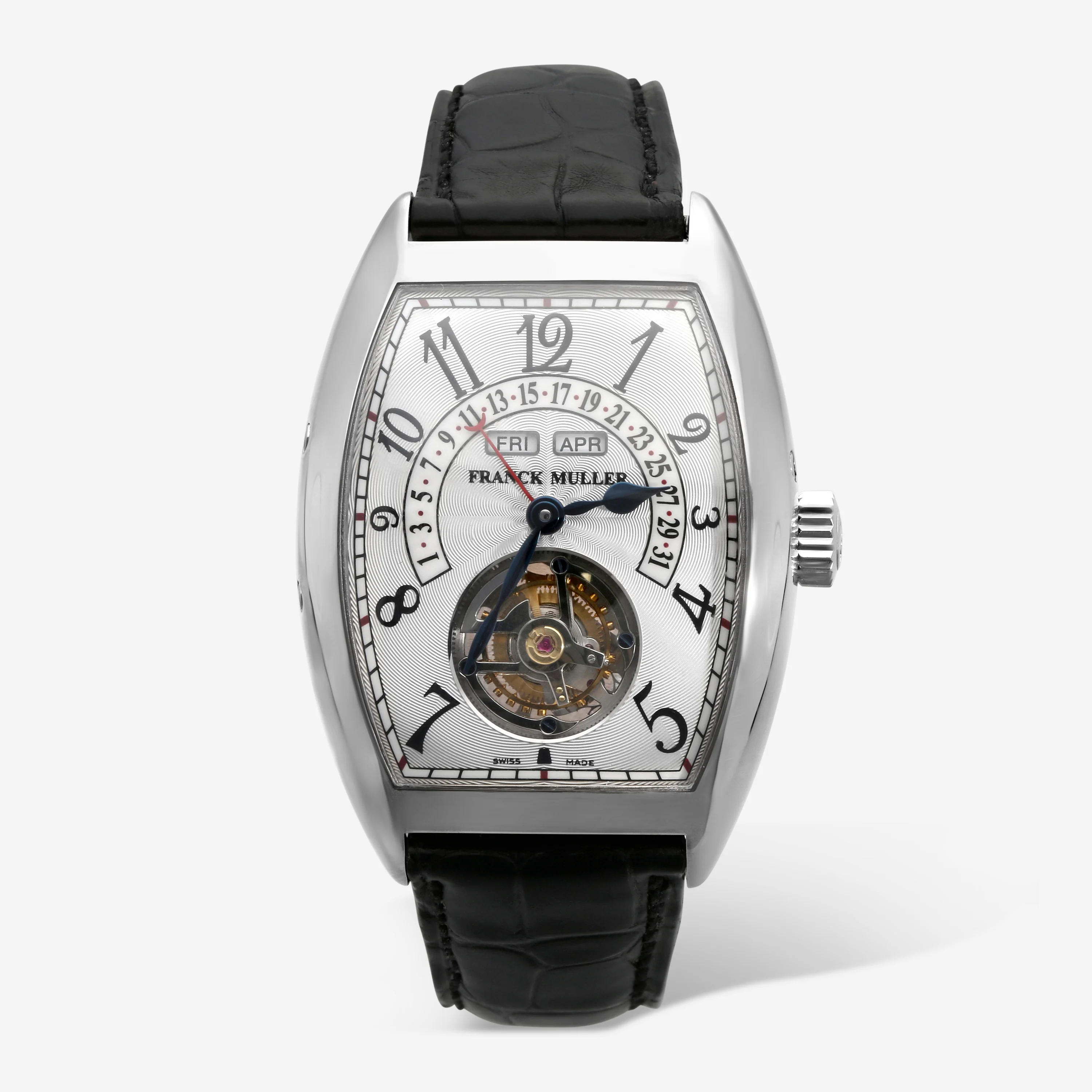 Image of Franck Muller Cintree Curvex Tourbillon Master Calendar 18K White Gold Manual Wind Men's Watch 7880TMC