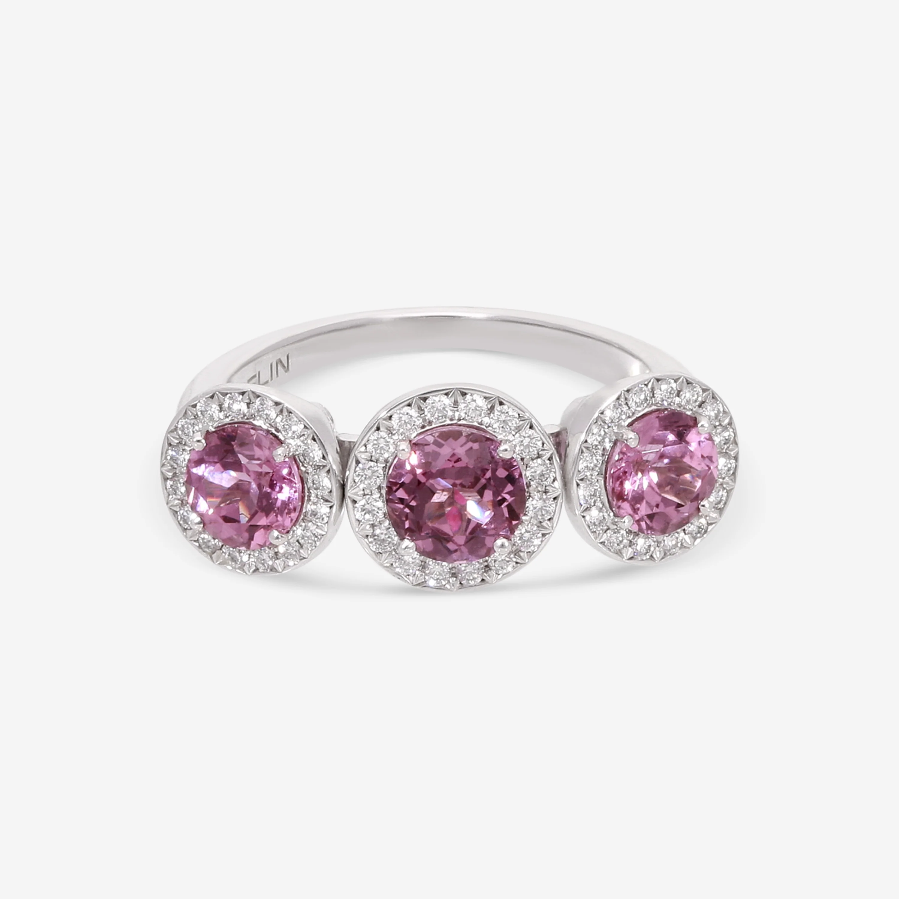 Image of Gübelin 18K White Gold Pink Spinel & Diamond Ring 57A-1774