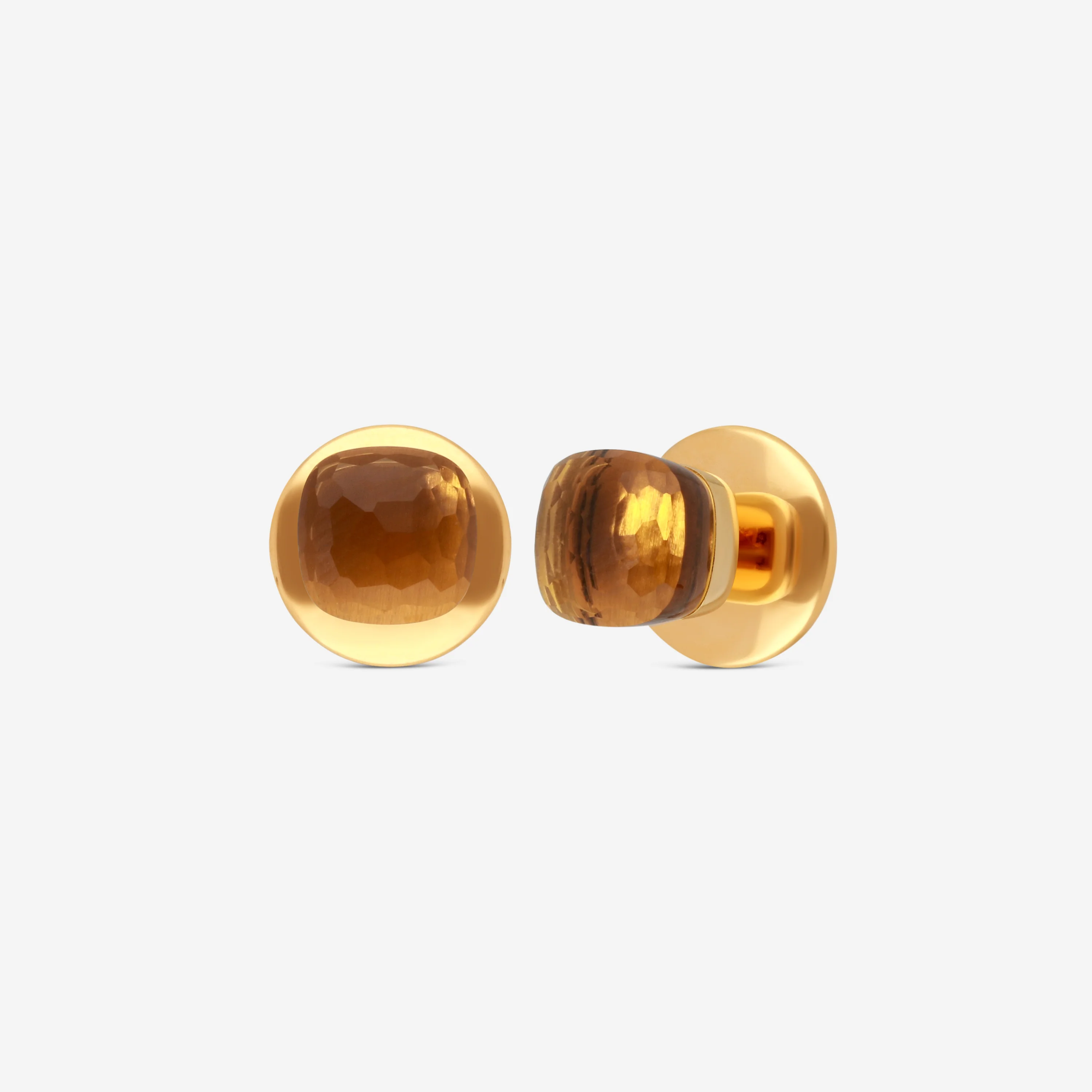 Image of Pomellato Nudo 18K Yellow Gold Madeira Quartz Earrings O.B601/06/OV