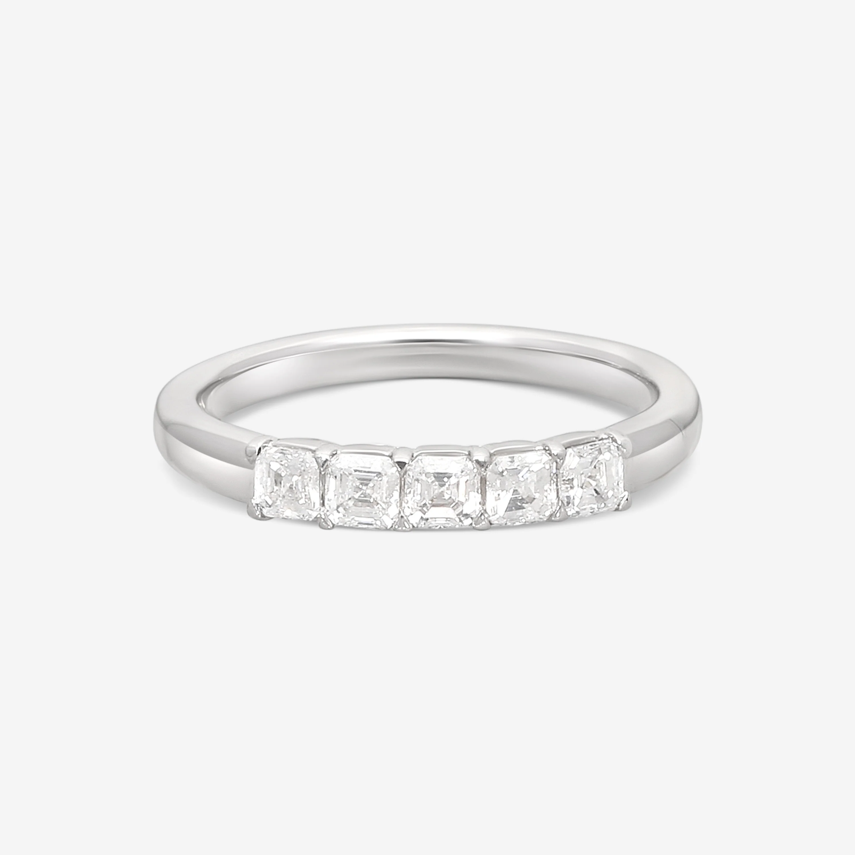 Image of Ina Mar 14K White Gold Asscher Cut Diamond Band Ring Sz. 7 KR106882Q-G
