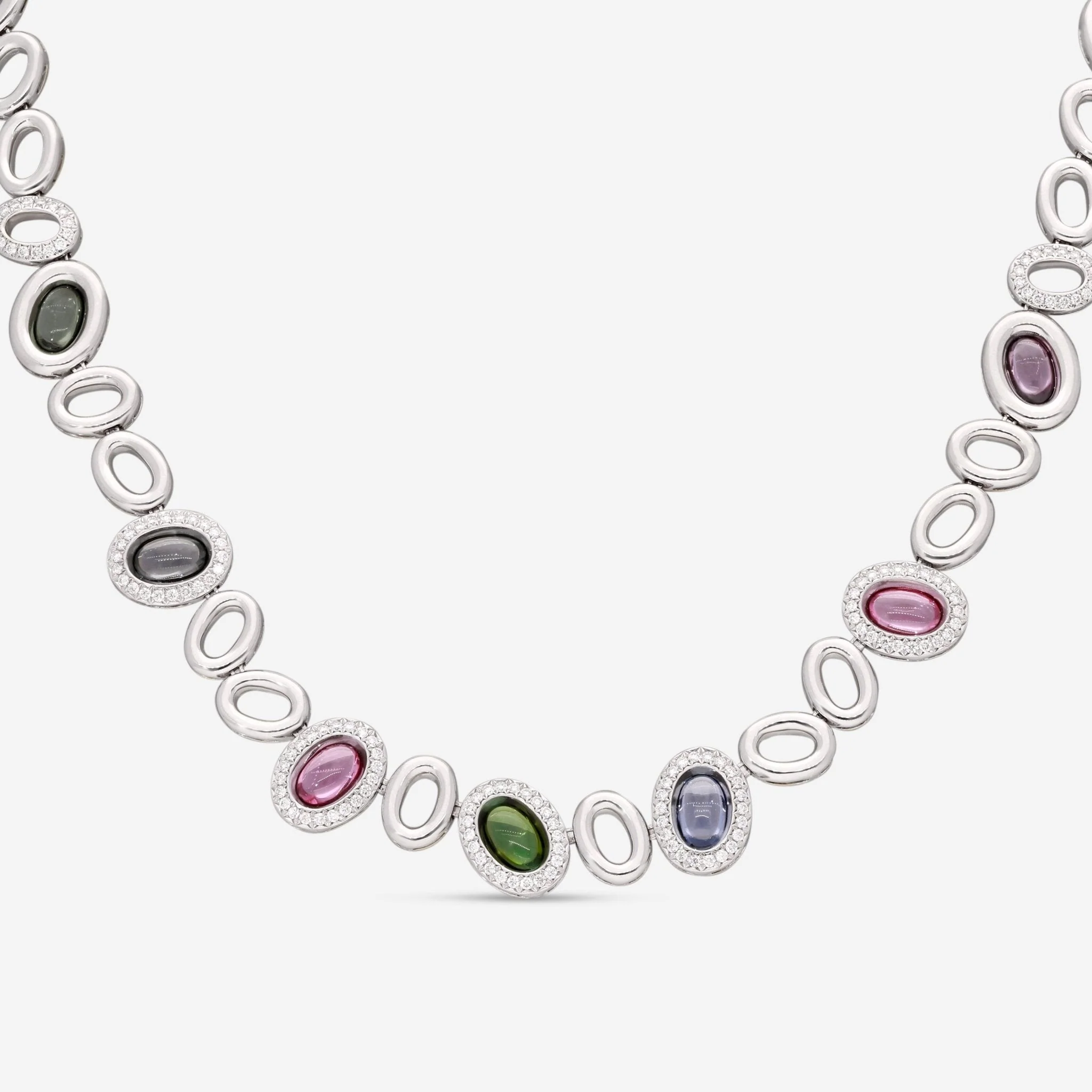 Image of Gübelin Madagaskar 18K White & Yellow Gold Spinel, Tourmaline & Diamond Necklace 42K-1133.2-100017766