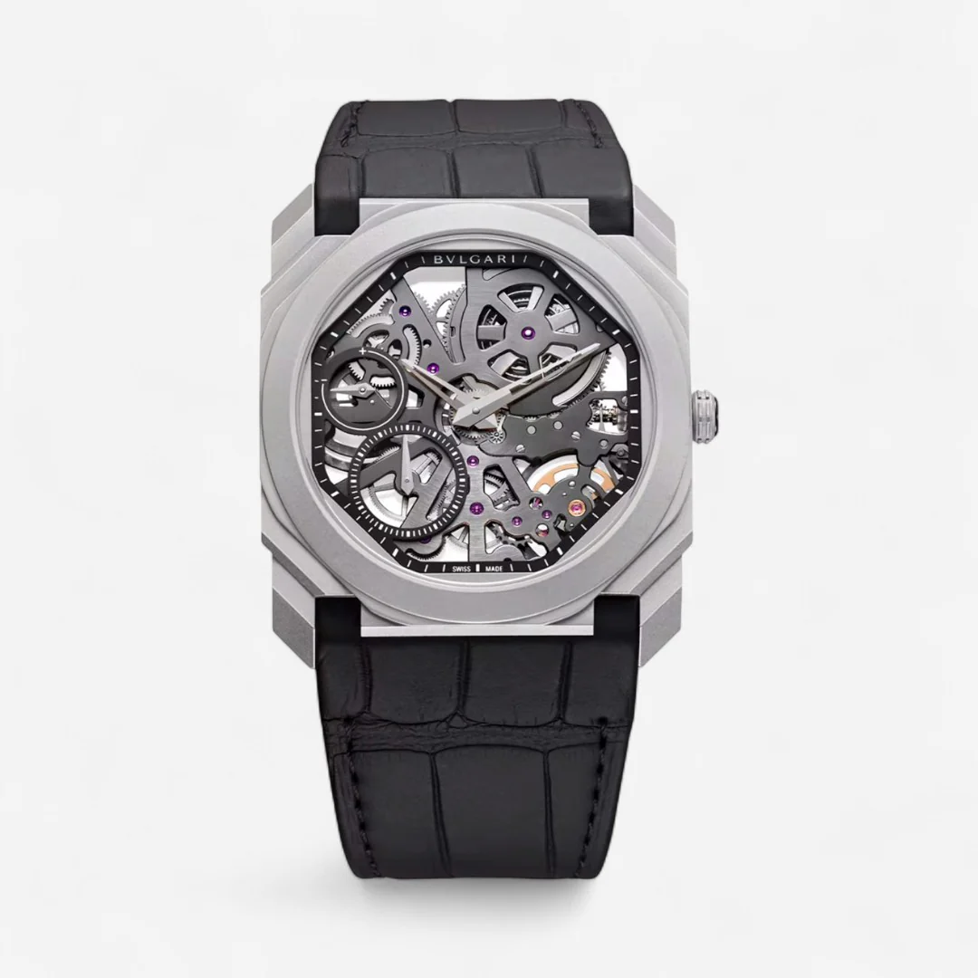 Image of Bulgari Octo Finissimo Titanium Skeleton Manual Wind Men's Watch 102714