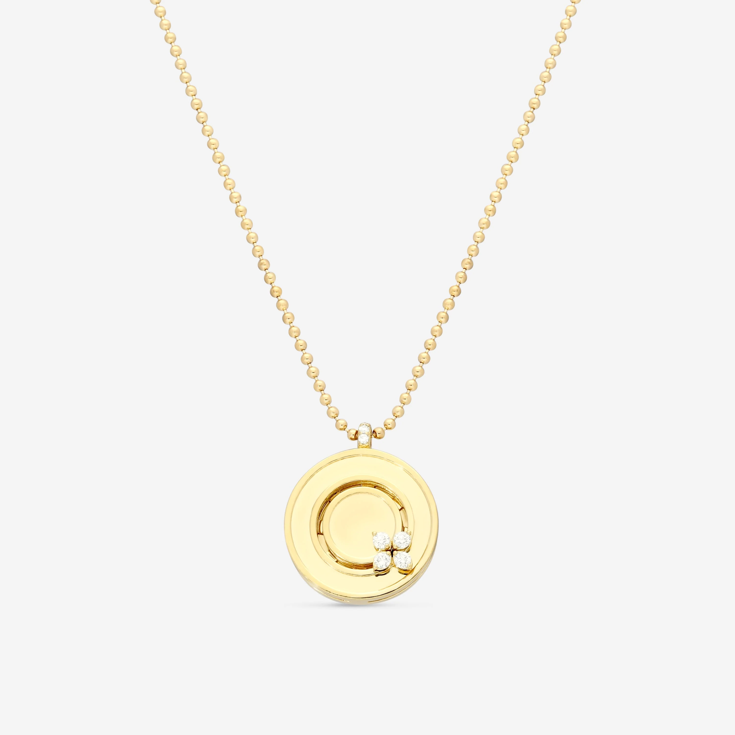 Image of Roberto Coin Love in Verona 18K Yellow Gold Diamond Pendant Necklace 8883124AY17X