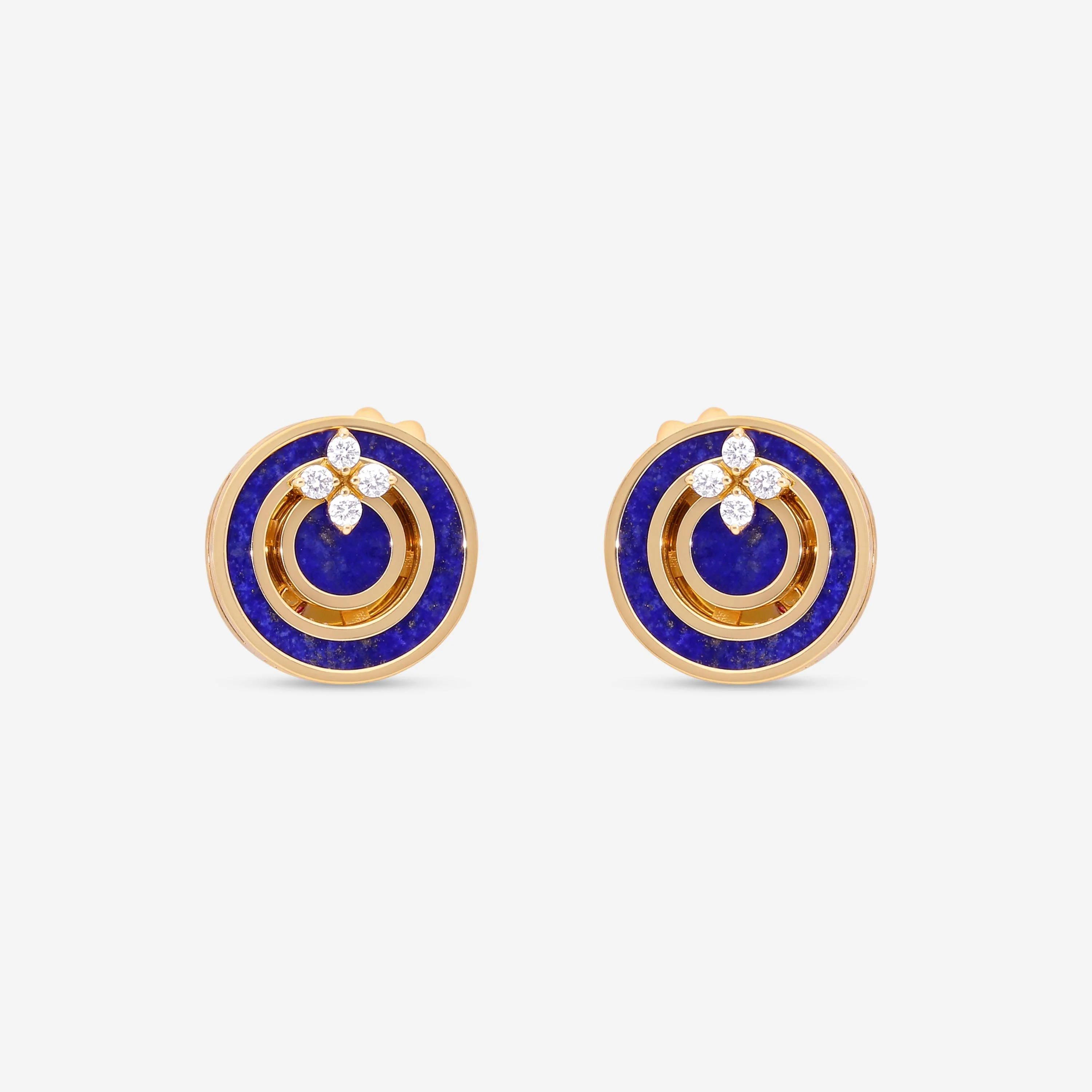 Image of Roberto Coin Love in Verona 18K Rose Gold Diamond & Blue Lapis Stud Earrings 8883126AXERX