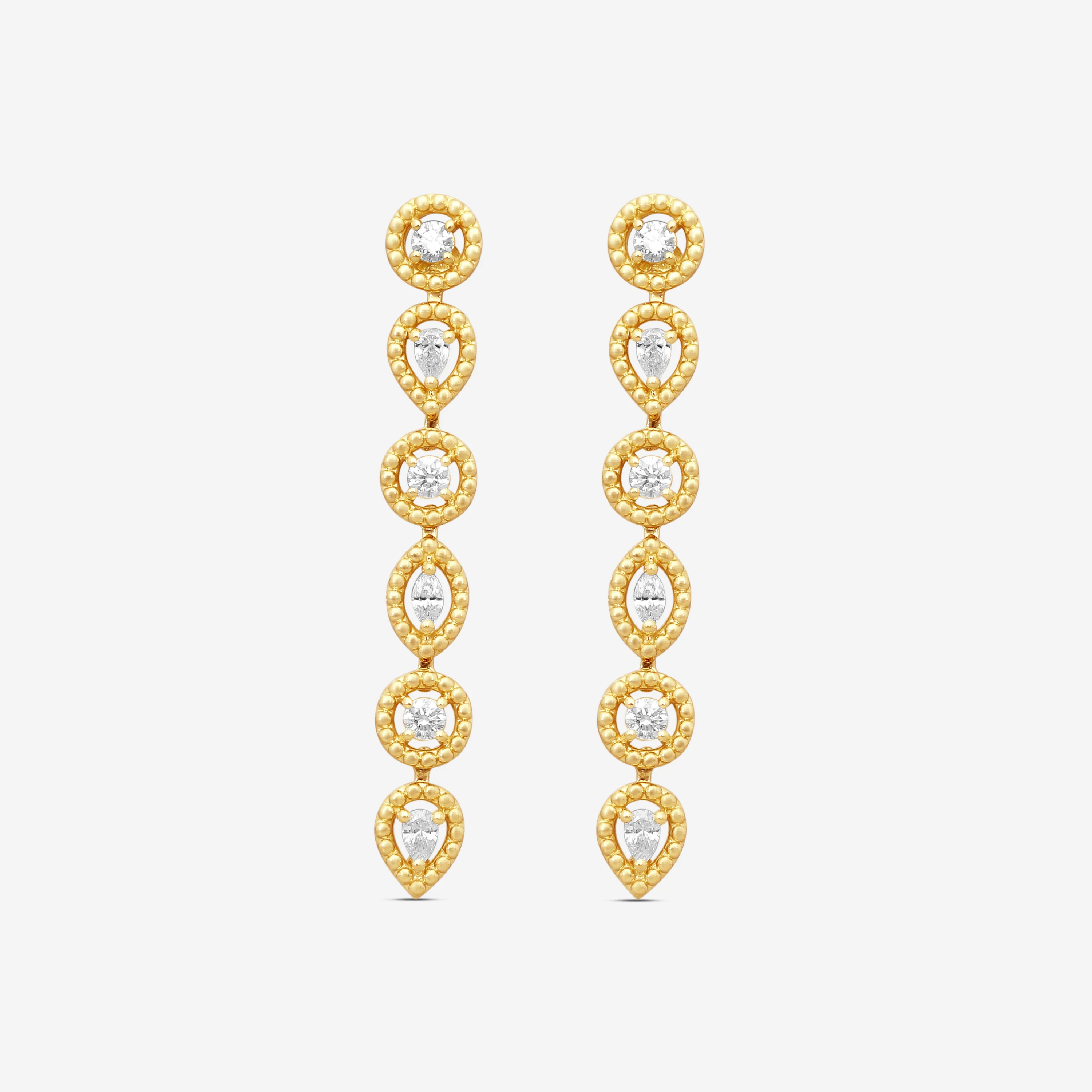 Image of Roberto Coin Dolcetto 18K Yellow Gold Diamond Drop Earrings 111491AYERX0