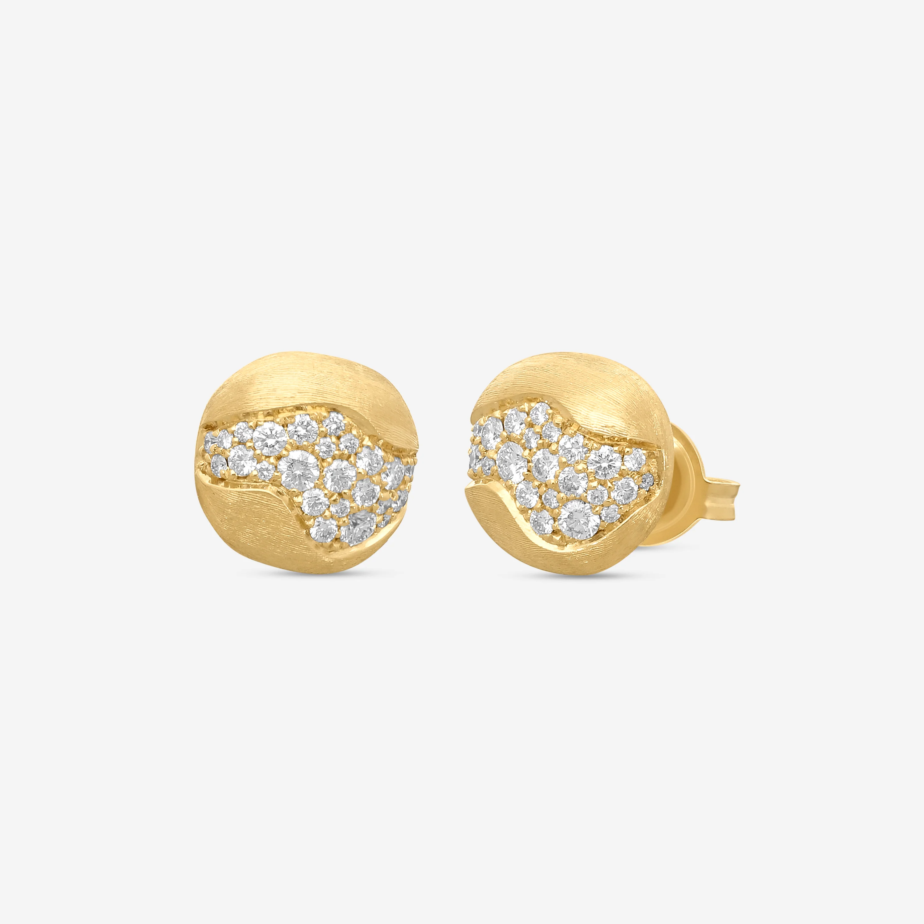 Image of Marco Bicego Africa 18K Yellow Gold Diamond Stud Earrings OB1588_B_Y_02