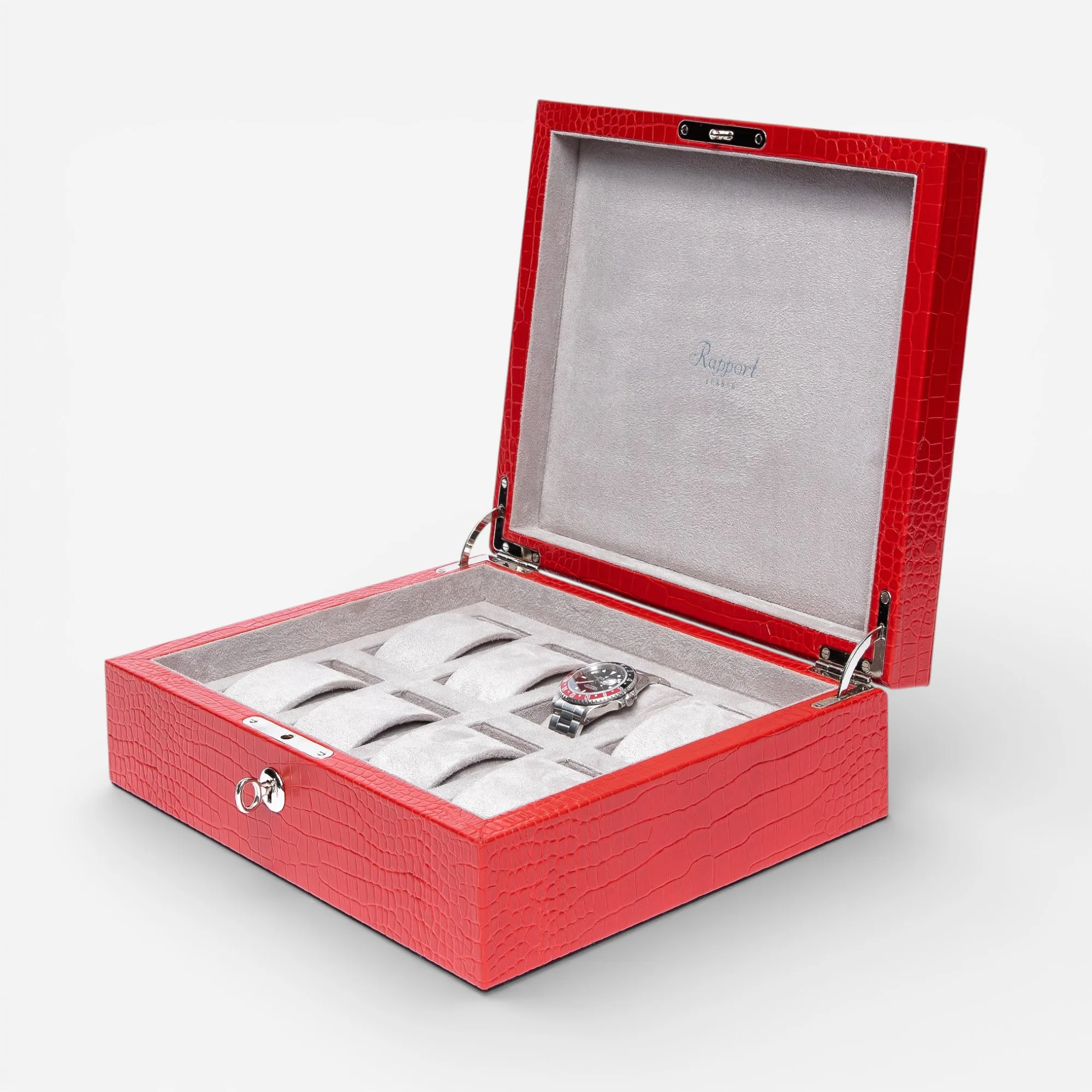Image of Rapport Brompton Red Leather Eight Watch Box L267