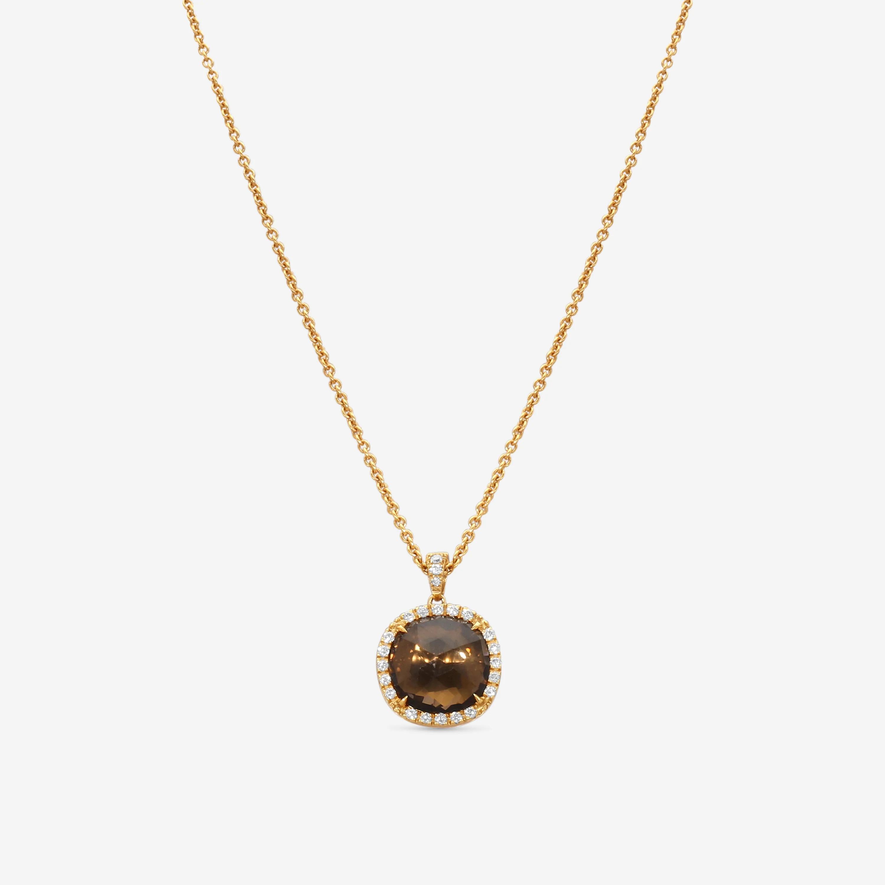 Image of Marco Bicego 18K Yellow Gold Diamond & London Smoky Quartz Pendant CB1538-B2-QF01-Y