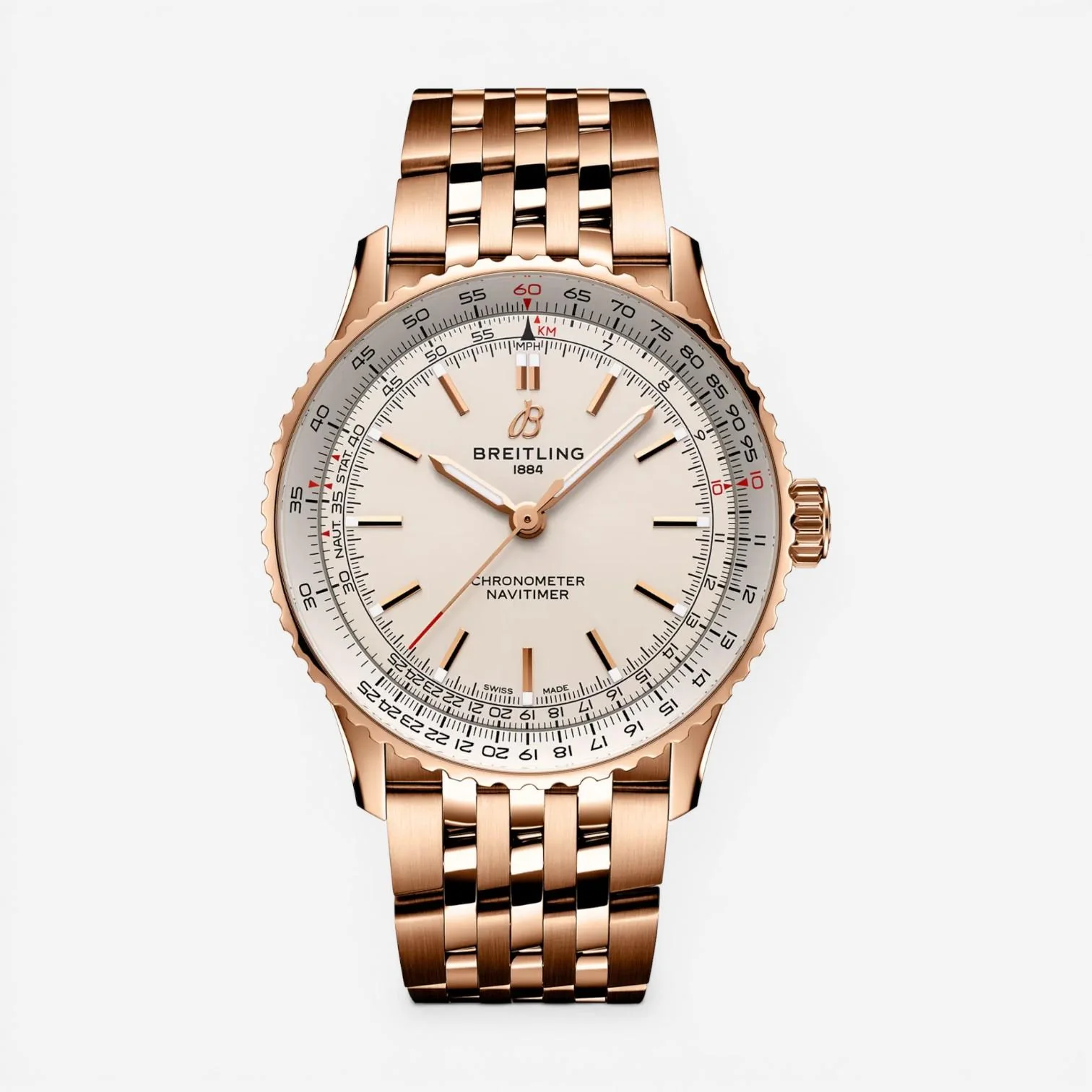 Image of Breitling Navitimer 18K Rose Gold Automatic Men's Watch R17329F41G1R1