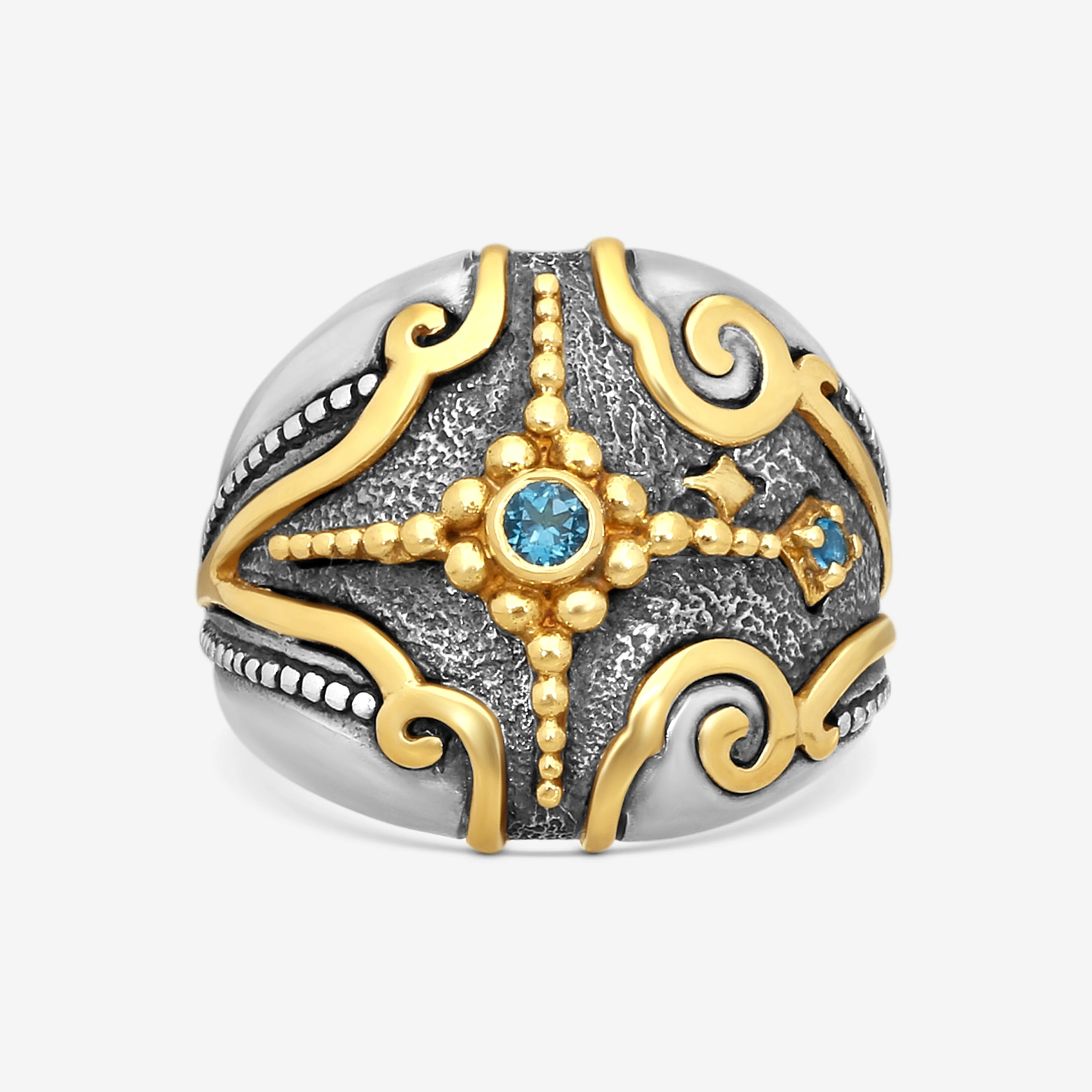 Image of Sterling Silver & 18K Yellow Gold Ring Sz.7
