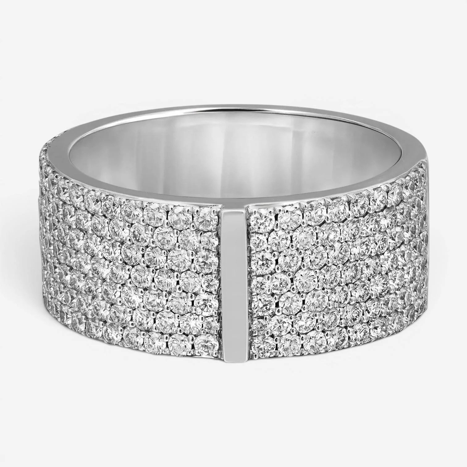 Image of Messika Kate Pavee 18K White Gold Diamond Wide Band Ring Sz. 6.5 06150-WG-53