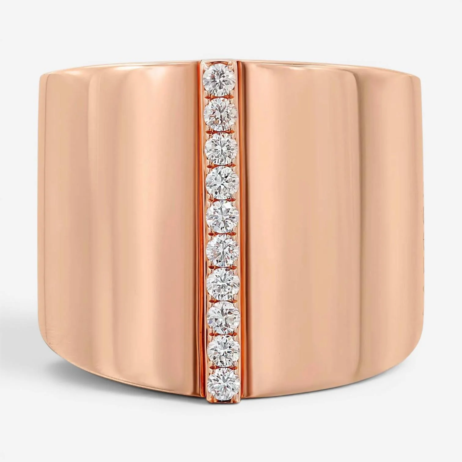 Image of Messika Kate 18K Rose Gold Diamond Wide Band Ring Sz. 6.5 05767-PG-53