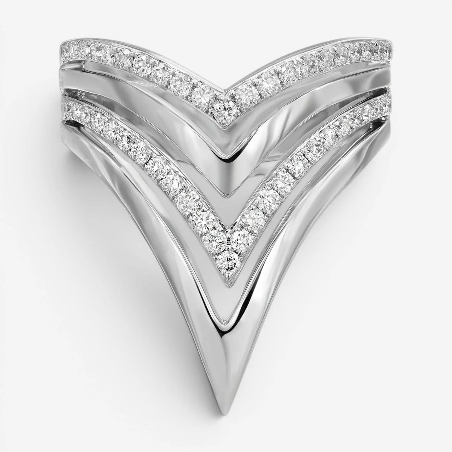 Image of Messika Queen V 18K White Gold Diamond Ring Sz. 6 05783-WG-52