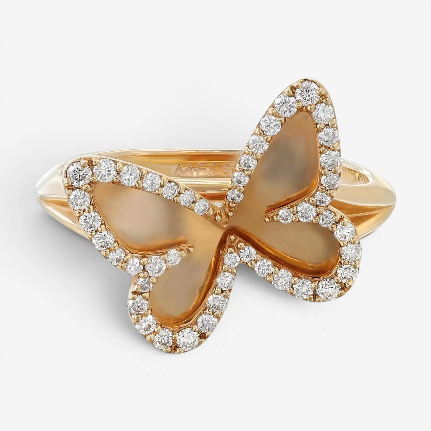 Image of Messika Plaque Butterfly 18K Rose Gold Diamond Ring Sz. 6 04150-PG-52