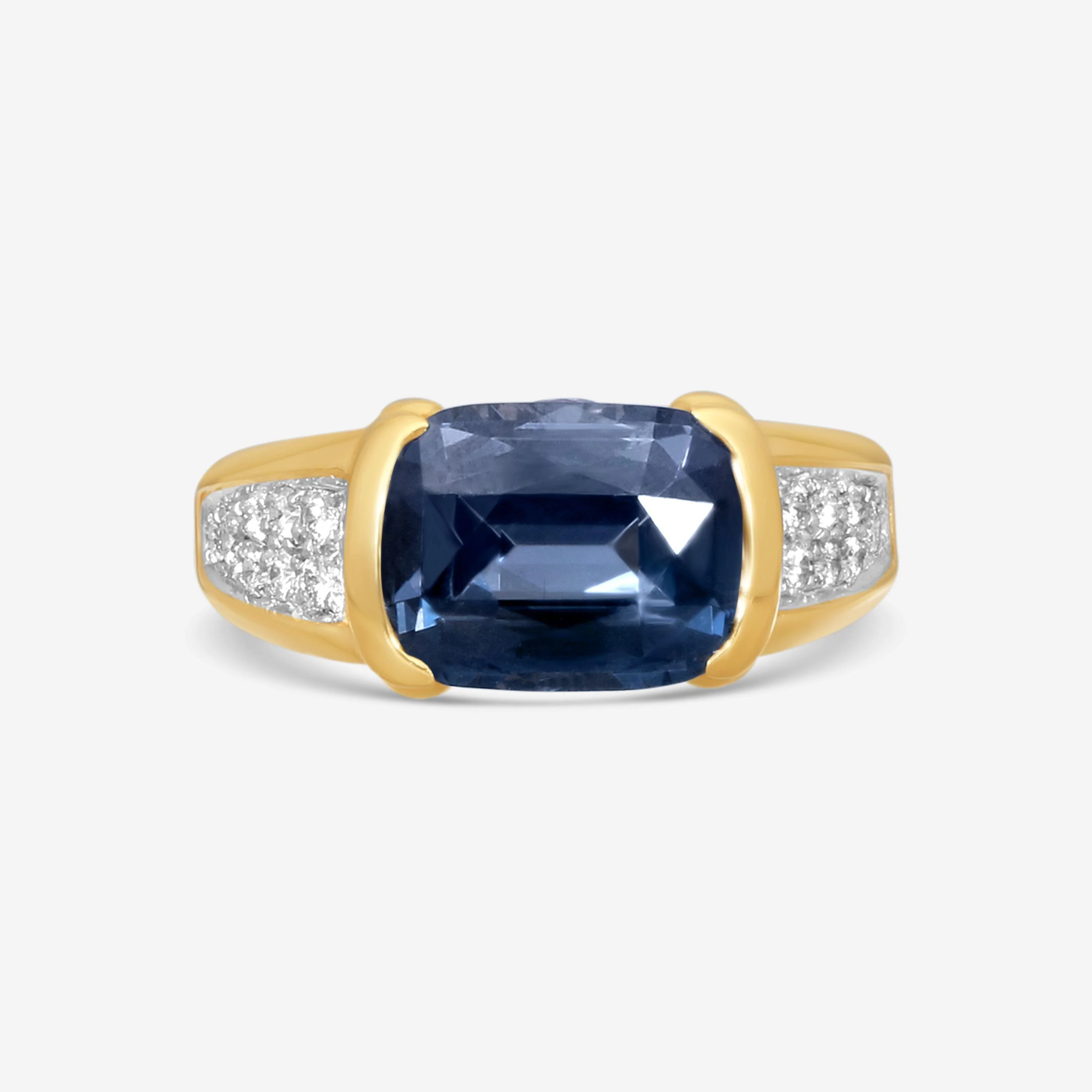 Image of Suna 18K Yellow Gold, Platinum Spinel & Diamond Ring Sz. 6.5 R7319SPIT