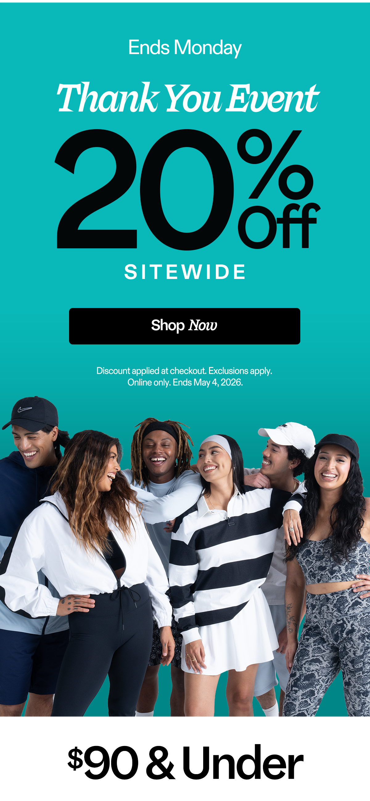 Thank you event! 20% off SITEWIDE. Shop Now!