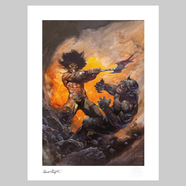 Barbarian with an Axe Art Print by Frank Frazetta