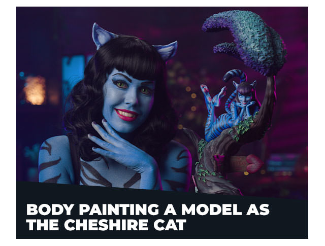 Body Painting a Model as the Cheshire Cat