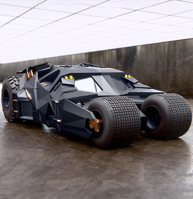 Batmobile Tumbler (Full Color) Collectible Figure - Super Cyborg (Super 7)