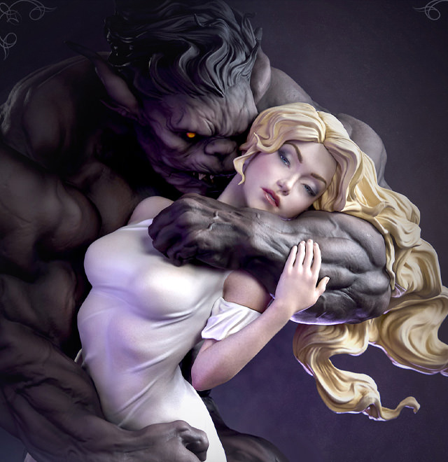 Beauty and the Beast Statue