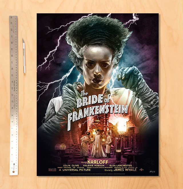 Bride of Frankenstein (Silver Screen) Fine Art Print