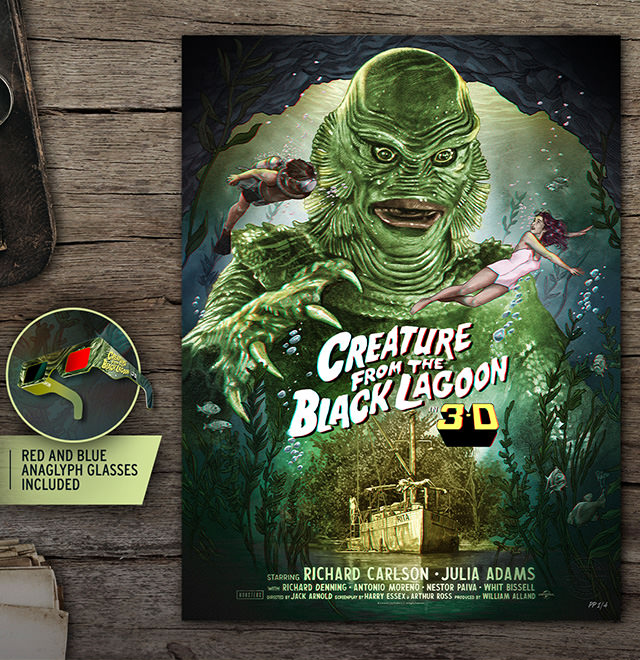 The Creature from the Black Lagoon (3D Variant) Fine Art Print