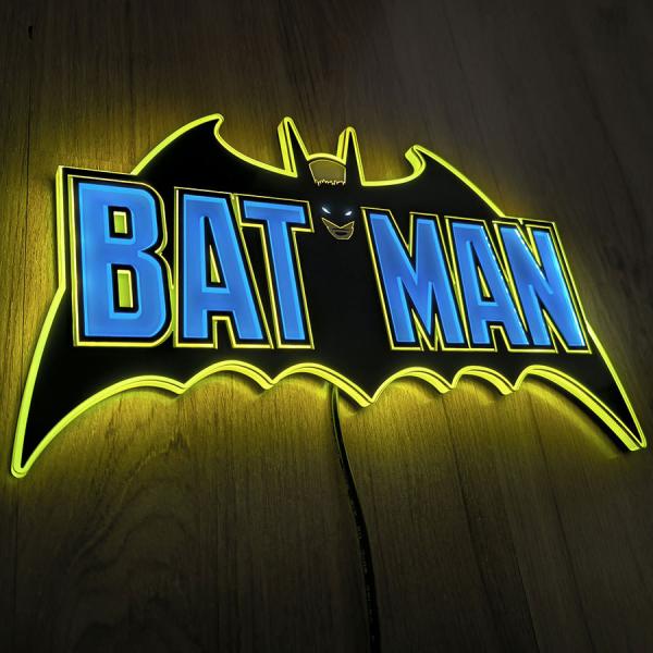  Vintage Batman LED Logo Light (Small) (DC Comics) Wall Light by Brandlite