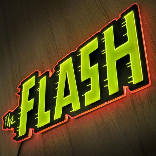 Vintage The Flash LED Logo Light (Small) (DC Comics) Wall Light by Brandlite
