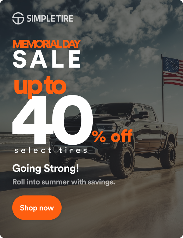 Memorial Day Sale: Up to 40% off on our leading tire brands. Shop now