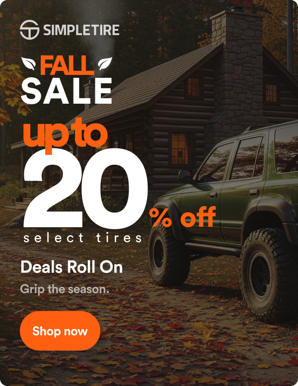 Fall Sale! Up to 20% off select tires ends 10/5. Shop now