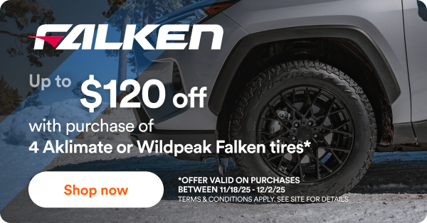 Nexen: Up to $150 off with purchase of 4 select Nexen tires. Offer valid on purchases between 11/18/25 to 12/2/25 Terms & conditions apply. See site for details.