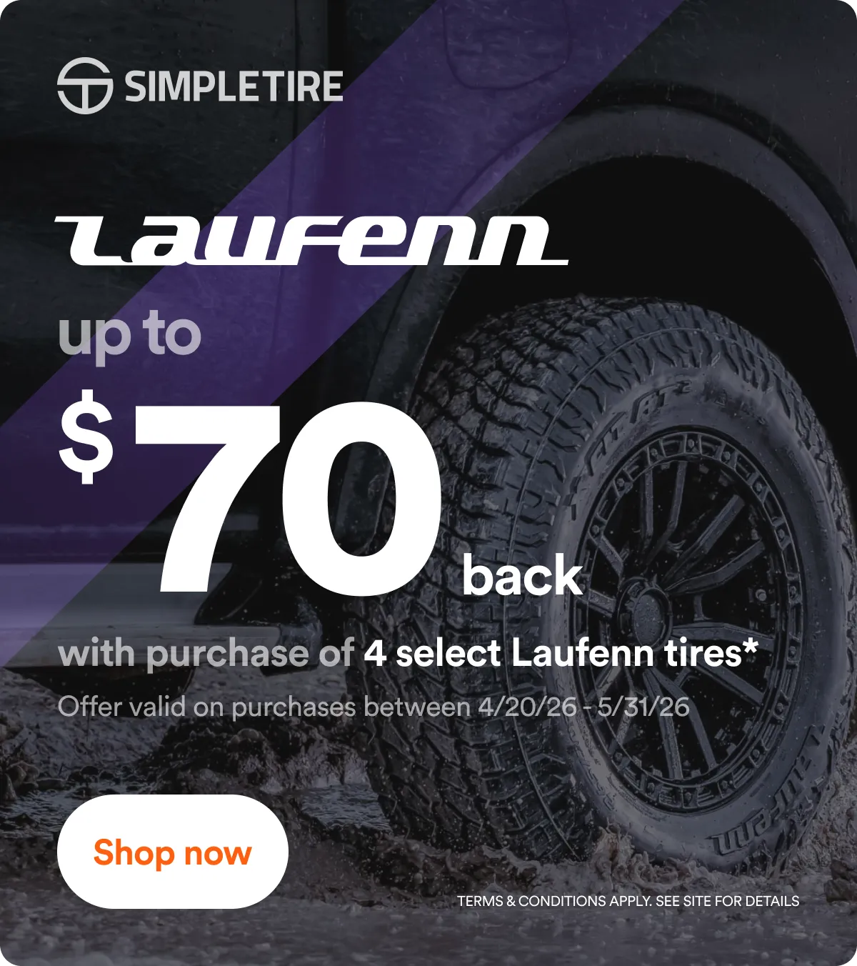 Laufenn: up to $70 back