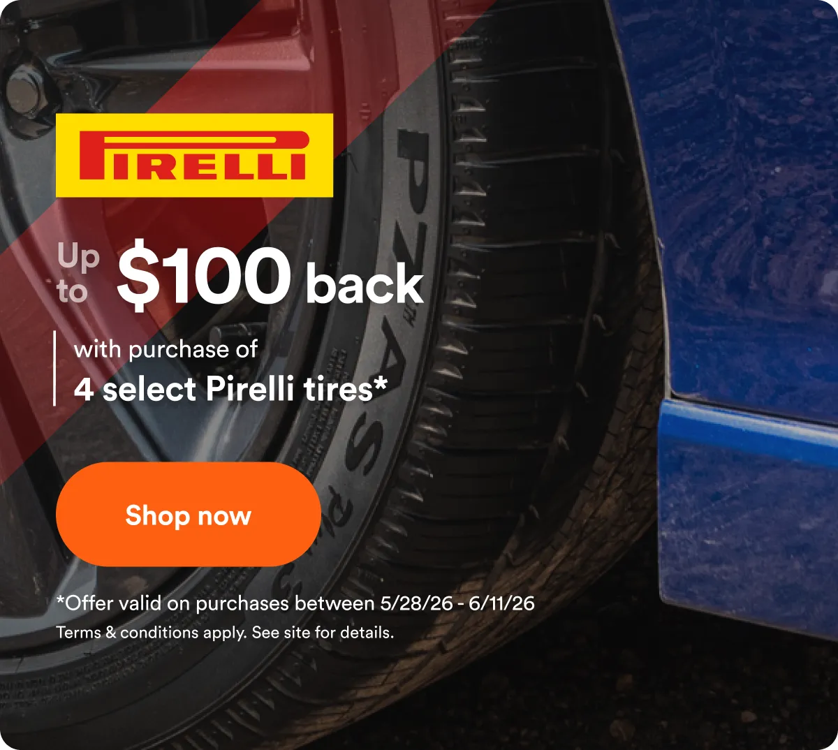 Pirelli: up to $100 instant rebate
